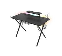 Genesis Gaming Mesa Gaming Holm 300 RGB — estante para monitor y cargador inalámbrico, Negra