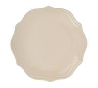 GENEVIEVE LETHU 536320 - Plato de postre de loza crema, diámetro 21 cm, colección Table de Diane - Plato de loza con encanto clásico, delicadamente festoneado