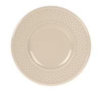 GENEVIEVE LETHU Plato de postre de loza gama grano de arroz Ø 21 cm, color topo, decoración de grano de arroz