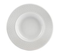 GENEVIEVE LETHU Plato hondo de loza gama grano de arroz Ø 22,5 cm, color blanco, decoración de grano de arroz