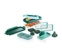 Genius A34035 Nicer Dicer Fusion Smart - Cortador de verduras (12 piezas, con recipiente colector, cuchilla XXL y accesorio en espiral Julietti, en dados, puntas, cuartos, octavos, julietti, PP