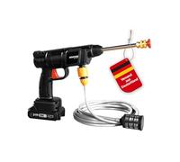 Genius Limpiador a presión inalámbrico Pressure Cleaner 12 Piezas, Pistola Profesional de Lavado a presión para Coche, con batería y Manguera de Agua de 5 m, Limpiador a presión portátil para terraza