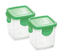 Genius Nicer Dicer Quick - Recipiente colector con tapa de conservación para alimentos, 200 ml, 4 piezas, para cortar, guardar y transportar