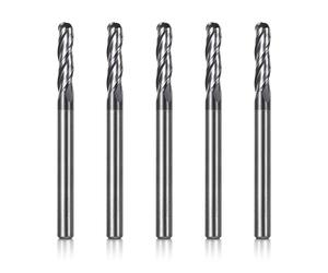 Genmitsu - 5 fresas de punta esférica para CNC, brocas para enrutador CNC de carburo de tungsteno con vástago de 1/8" y 3 ranuras, 3BNB05