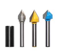 Genmitsu Juego de fresas de ranura en V de 1/4 pulgadas, fresadora CNC de 60/90 grados, fresadora en forma de V 3D, cortador de madera, cuchillo, cortador de grabado CNC, VG03A