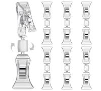 GENSMILE Portaetiquetas de precios con pinzas - Pack de 6 soportes de mesa giratorios con doble pinza, sujetador transparente para carteles de precios, soporte para notas y fotos para mercadillos