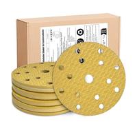 GEOGIEEW 40 Piezas Discos para lijas 150mm, Grano 40, Base de Látex Antidesgarro para Mayor Durabilidad - Ideal para Lijadora Excéntrica, Orbital y Proyectos de Madera/Metal