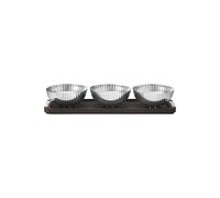 Georg Jensen Bandeja con 3 Boles Bernadotte de Roble Ahumado