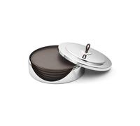 Georg Jensen 4 Posavasos Manhattan cuero marrón
