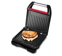 George Foreman Parrilla eléctrica Compact Steel 25030-56, 1200W, 3 raciones, antiadherente, roja