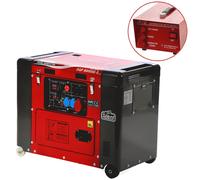 GeoTech-Pro DGP8000SE-3 - Generador de corriente diésel silencioso con ruedas y AVR 6 kW - Continua 5.5 kW Trifásica + ATS