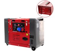 GeoTech Pro DGP8500SE-3 - Generador de corriente diésel silencioso con ruedas y AVR 6.0 kW - Continua 5.5 kw Full-Power + ATS trifásico