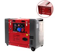 GeoTech Pro DGP8500SE-3 - Generador de corriente silencioso con ruedas y AVR 6 kW - Continua 5.5 kW Full-Power + ATS monofásico