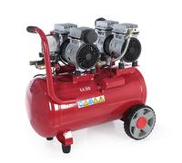 GeoTech S-AC50-8-10x2 - Compresor de aire eléctrico silencioso con doble cabezal 50 l sin aceite - 2 HP