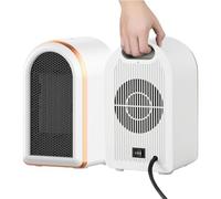 GEPROSMA Calefactor bajo consumo Pequeño,Mini Calefactor Ceramico,Calefactor electrico aire caliente Portatil,Calefactor Enchufe Silencioso 1200W/800W,Protección contra Sobrecalentamiento/Dumping