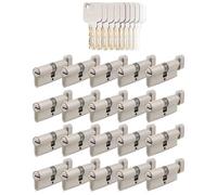 GERCAR Pro 20 cilindros 30/30 de cierre uniforme, juego de 20 cilindros de cierre con pomo y 100 llaves, cerradura de 60 mm, cerradura para puerta de cilindro de 20 cilindros