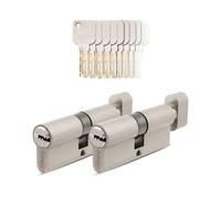 GERCAR Pro 2x cilindros de pomo 45/45 de cierre uniforme, juego de 2 cilindros de cierre con pomo incl. 10 llaves - 90 mm cerradura de puerta cilindro de cerradura 2 cilindros - Longitud: 90 mm, A: 45