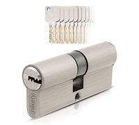 GERCAR Pro Igualmente Cerradura 1x Cilindro 40/40 Set 1 Bombín de perfil incl. 5 llaves - 80 mm Cerradura de puerta Bombín 1 cilindro - Longitud: 80mm, A:40 B:40 - Latón mate macizo