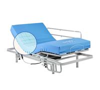 Geriafy - Pack Cama articulada con colchón Impermeable Origin HR | Diseño Superior en cuadricula | Transpirabilidad y Confort (105x190 cm, Barandillas)