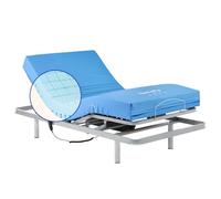 Geriafy - Pack Cama articulada con colchón Impermeable Origin HR | Diseño Superior en cuadricula | Transpirabilidad y Confort (105x190 cm)