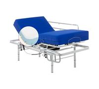 Geriafy - Pack Cama articulada Regulable en Altura con colchón viscoelástico Professional V6 | Funda Impermeable (105x190 cm, barandillas)