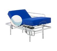 Geriafy - Pack Cama articulada Regulable en Altura con colchón viscoelástico Professional V6 | Funda Impermeable | Mando inalámbrico (80x200 cm, barandillas)