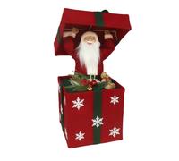 Gerimport Figura Decorativa Santa Claus en Caja de Regalo con 20 Luces -90 cm