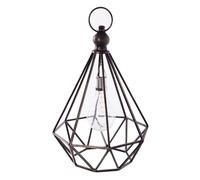 Gerimport Lámpara Solar Colgante Diamante Metal Exterior 21x21x36cm - Ahorro Energético