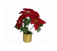 Gerimport Maceta Decorativa Color Oro Poinsettia Artificial 32 X 35 Cm - Adornos y Modelos Navideños