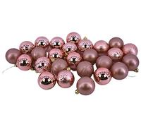 Gerimport Pack de 26 Bolas de Navidad ámbar Rosa Oro 6cm Surtido