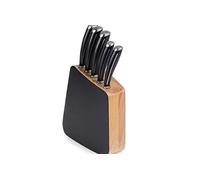 Gerlach 1760 Set Couteau Cuisine en Acier Inoxydable - Conjunto de 5 Couteaux - 1 x Japonais Santoku 1x à Pain 2x de Cuisine 1x à Légumes - 55-56 HRC - Poignée Antidérapante - Loft
