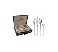 Gerlach Antica - Elegante juego de cubiertos en maletín para 12 personas, Apto para lavavajillas, Acero Inoxidable, Cuchillo, Tenedor, Cuchara, Espátula, 68