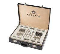 Gerlach Flames - Juego de cubiertos para 12 personas, aptos para lavavajillas, acero inoxidable, elegante, cuchillo, tenedor, cuchara, tenedor, cuchara, tenedor de pastel, cuchara para salsa, espátula