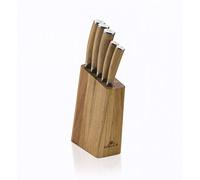 Gerlach G02-0320M-ZENB-05PU-S2S1-01 Juego de cuchillos de cocina en bloque Natur-G02-0320M-ZENB-05PU-S2S1-01, acero inoxidable