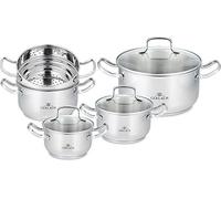 Gerlach - Juego de 9 telig Simple, Acero Inoxidable, Plata, 24 cm, 9 Unidades de Medida