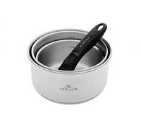 Gerlach Juego de ollas de acero inteligente, base multicapa de acero inoxidable de inducción para estufa de gas eléctrica, horno de cerámica, 4 piezas