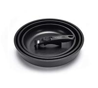 Gerlach Juego de sartenes inteligente con revestimiento de cerámica mango desmontable para inducción, eléctricas y gas 20-28 cm negro