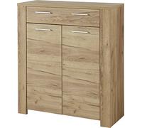 GERMANIA DIE MÖBELMACHER zapatero 3955 - 243 GW de castera, con cajón y espacio para hasta 16 pares de zapatos, en Navarra de roble, 96 x 109 x 41 cm (BxHxT)