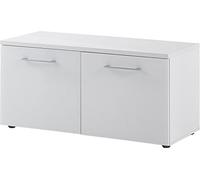 GERMANIA DIE MÖBELMACHER zapato Banco 3762 - 84 GW de SCALEA en color blanco con frontal de cristal, 97 x 47 x 40 cm (BxHxT)
