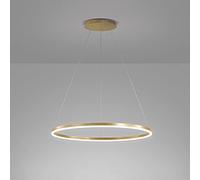 GESMOS Anillo único LED Luz Colgante Nórdico Moderno Círculo Lámpara de Araña Ajustable Lámparas Colgantes Para Sala De Estar Isla De Cocina Mesa De Comedor(60CM 38W,Gold, Natural White)