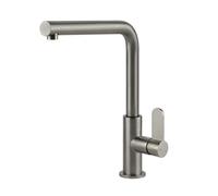 Gessi ACCIAIO Girevole Steel Brushed - 60538#239 Grifo monocomando Fregadero | Acero Inoxidable Cepillado, Caño giratorio 360°, Caudal ajustable