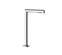 Gessi Anello, caño de pedestal para lavabo, con conexión 1/2, height=253 mm x proyección 160 mm, 63323707, Color: Metal negro cepillado PVD