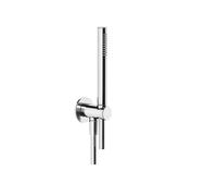 Gessi Anello, conjunto de ducha con codo de conexión a la pared 1/2, soporte, cabezal de ducha anticalcáreo, intrínsecamente seguro, manguera en color, 63329710, Color: PVD de latón