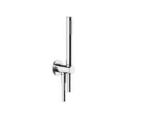 Gessi Anello, conjunto de ducha con codo de conexión a la pared 1/2, soporte, cabezal de ducha anticalcáreo, intrínsecamente seguro, manguera en color, 63329187, Color: Bronce antiguo