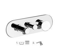 Gessi CONO set de montaje para mezclador monomando de bañera, desviador de 2 vías, curva de conexión directa a la pared con soporte, 45040707, Color: Metal negro cepillado PVD