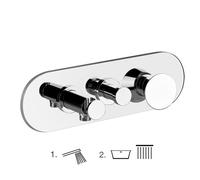 Gessi CONO set de montaje para mezclador monomando de ducha, desviador de 2 vías, codo de conexión directa a la pared con soporte, 45038707, Color: Metal negro cepillado PVD