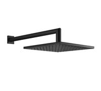 Gessi Emporio ducha cuadrada anticalcárea con junta y soporte de pared, conexión 1/2 A 3 bar de presión aprox. 15 l/min, 47286299, Color: Negro XL