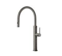 Gessi GESSI 316 Due Getti Black Metal Brushed PVD - 60024#707 Grifo monocomando Fregadero | Metal negro cepillado PVD, Doble chorro conmutable, Chorro normal y nebulizado