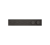 Gessi HI-FI, juego de montaje listo para 3/4 de termostato oculto de alto rendimiento con accionamiento por pulsador sólo para montaje horizontal, 4 salidas separadas, 63016707, Color: Metal negro cep