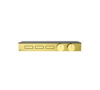 Gessi HI-FI, juego de montaje para termostato de alto rendimiento 3/4, accionamiento por botón, estante de vidrio de seguridad negro endurecido, montaje horizontal con 3 salidas separadas, 63024246, C